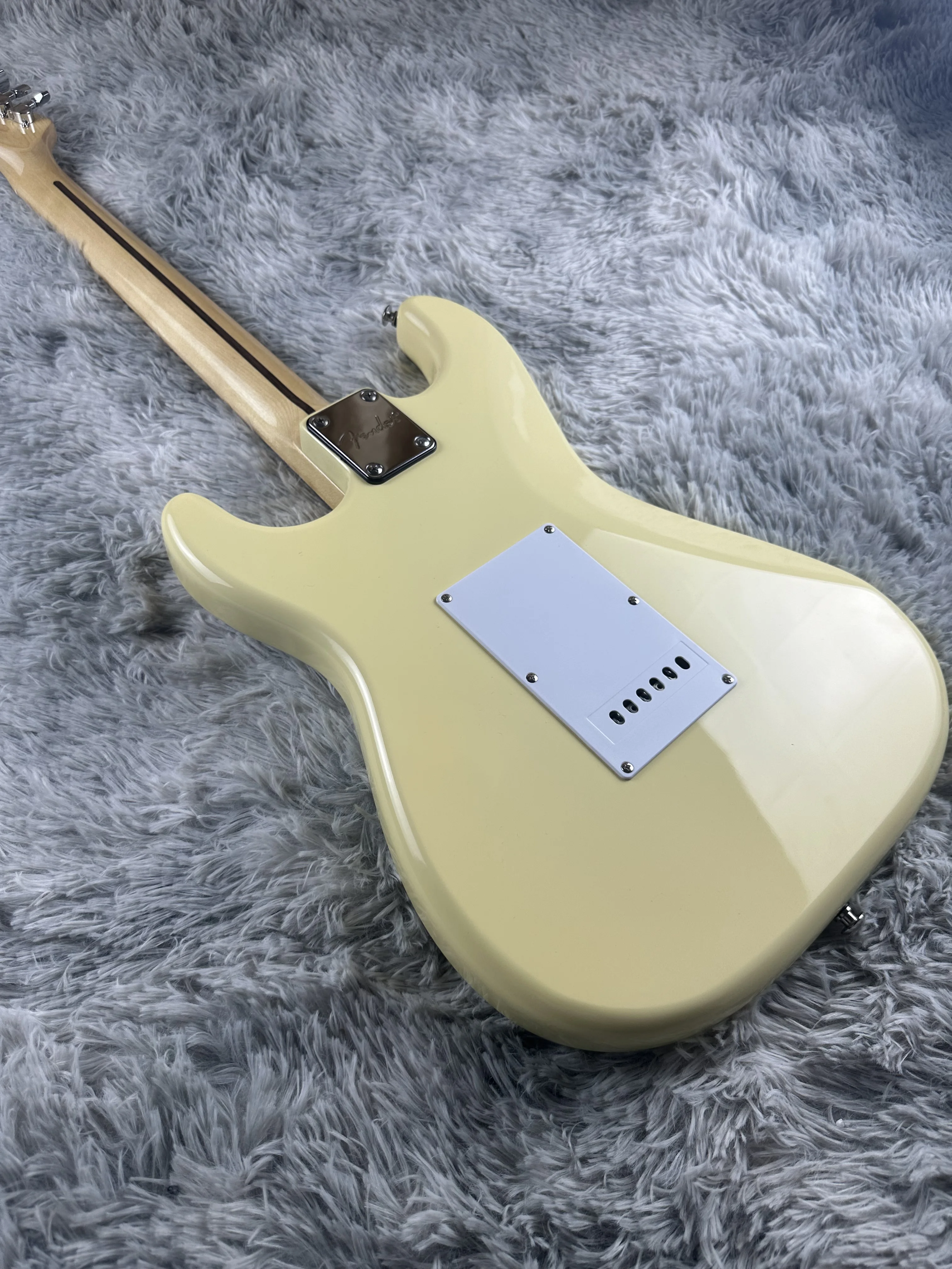 ST electric guitar, creamy yellow light, imported paint, alder body, maple fingerboard, 6-string, quick shipping included