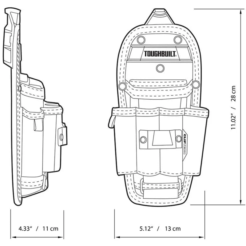 TOUGHBUILT TB-CT-36-L6 Technician 6-Pocket Pouch Durable Large Multi-Functional Tool Bag With 6 Pockets Power Tool Accessories