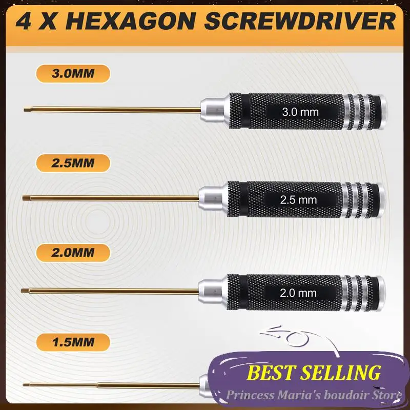 

AB30-4PCS Hex Screw Driver Screwdriver Set Hexagon Tool Kit Ship Model Tools Car Boat Screwdriver