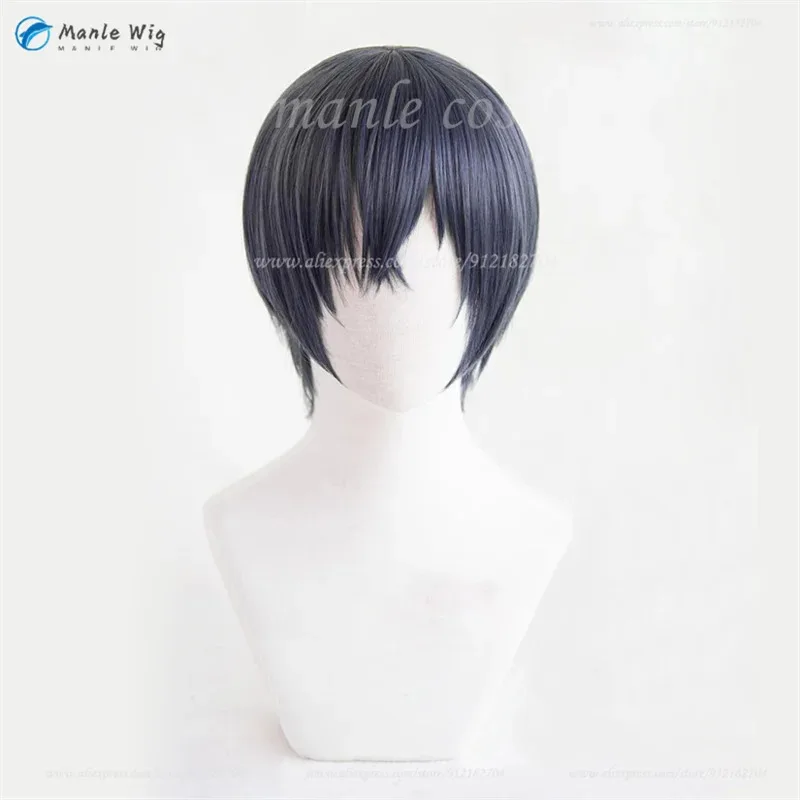 Wig Anime Phantomhive qq681 Wig Halloween Rambut Sintetis Tahan Panas Cosplay Ciel Abu-abu Biru