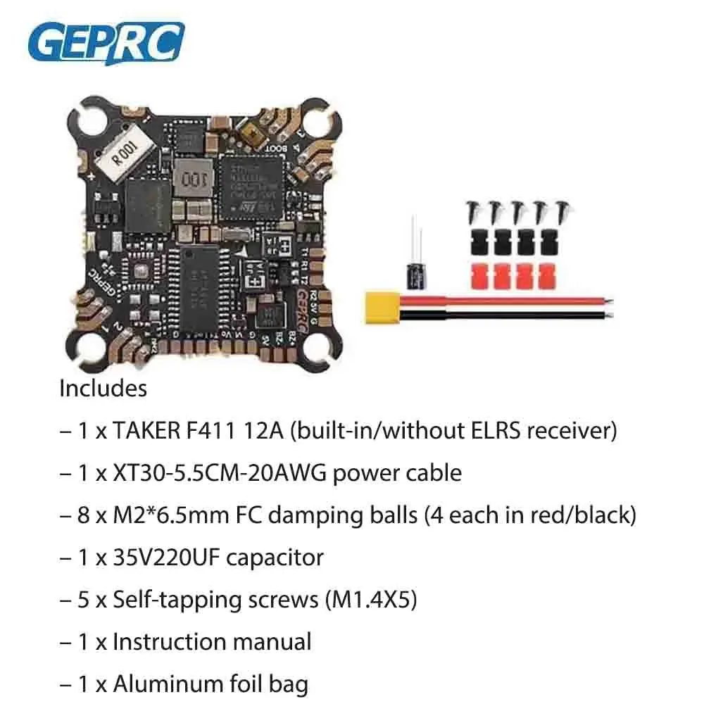 

GEPRC 12A AIO 42688-P Gyro TAKER F411 8 бит для зуммера и светодиодной подсветки DIY FPV Квадрокоптер Сменные аксессуары RC Запчасти