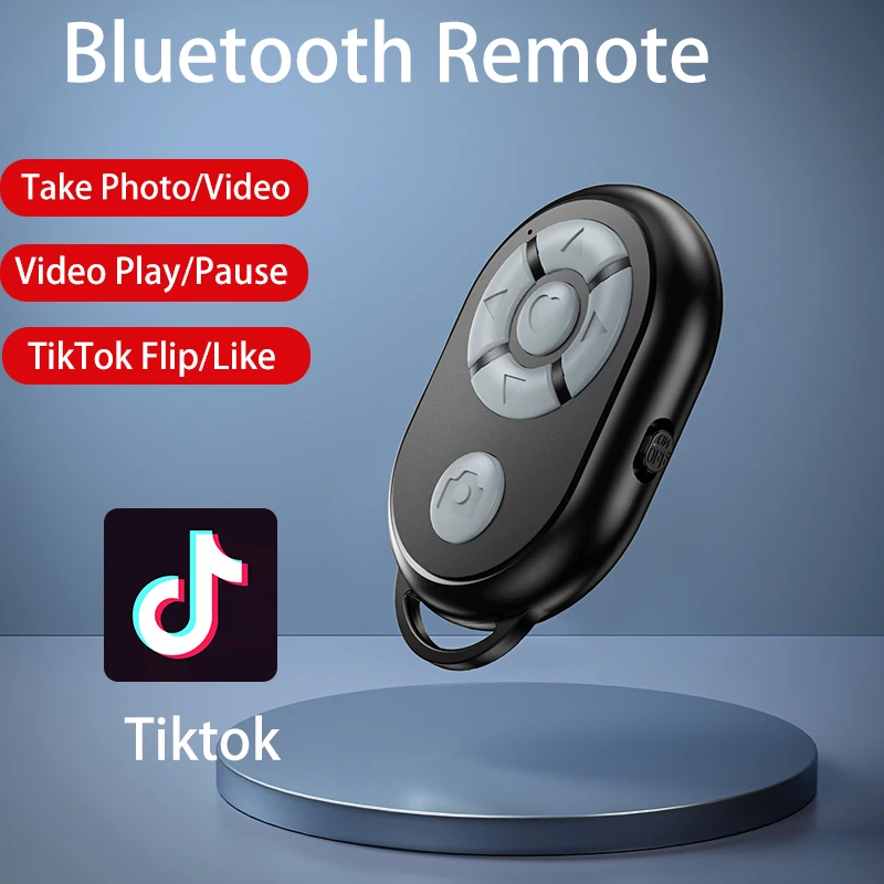 Bluetooth Remote Camera Video Controller For iPhone Android Mobile Phone Universal Remote Control For Tiktok Movie Page Turning