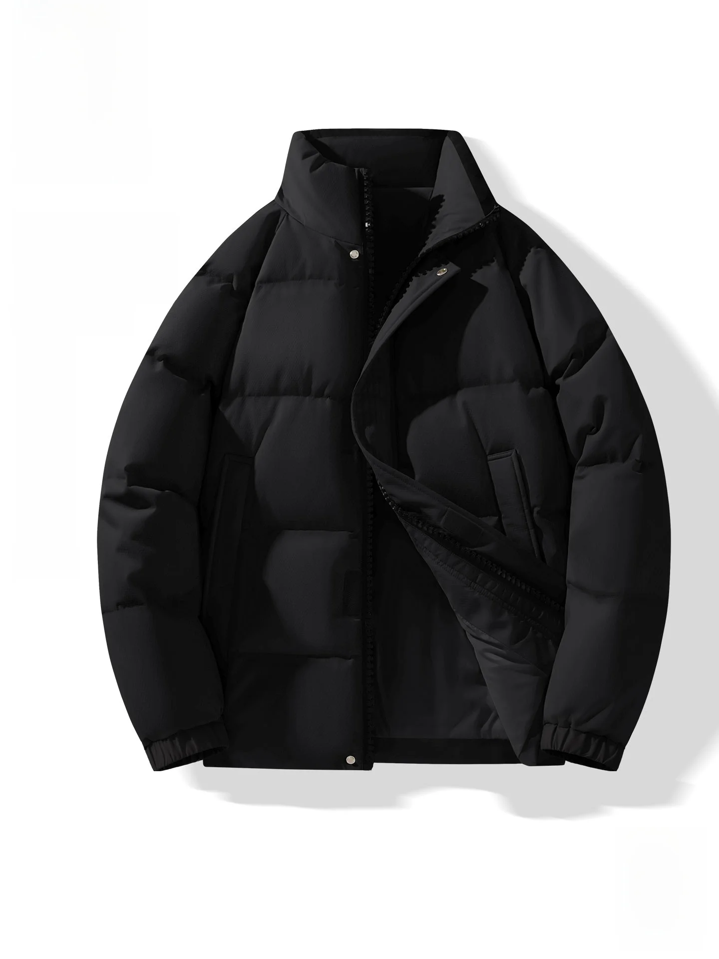 

Утепленный хлопковый кардиган для мужчин: зимний, теплый, с воротником-стойкой, в стиле колор-блок, на пуговицах, с длинными рукавами, повседневный, модный