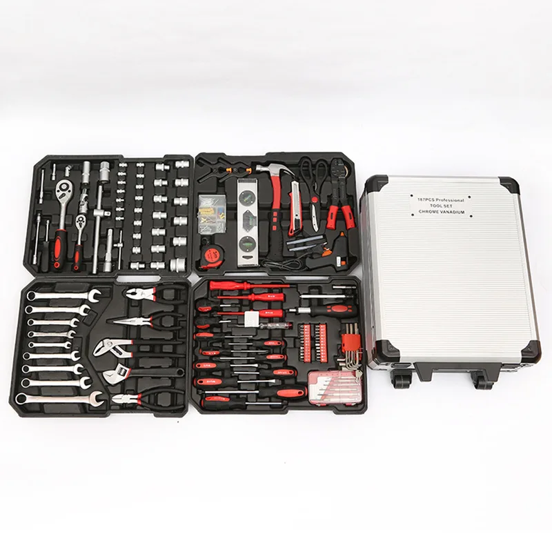 Tools Box Set Mechanic Professional caja de herramientas Car repair Tool box Set With Socket Wrench Set 1/2 3/8 1/4