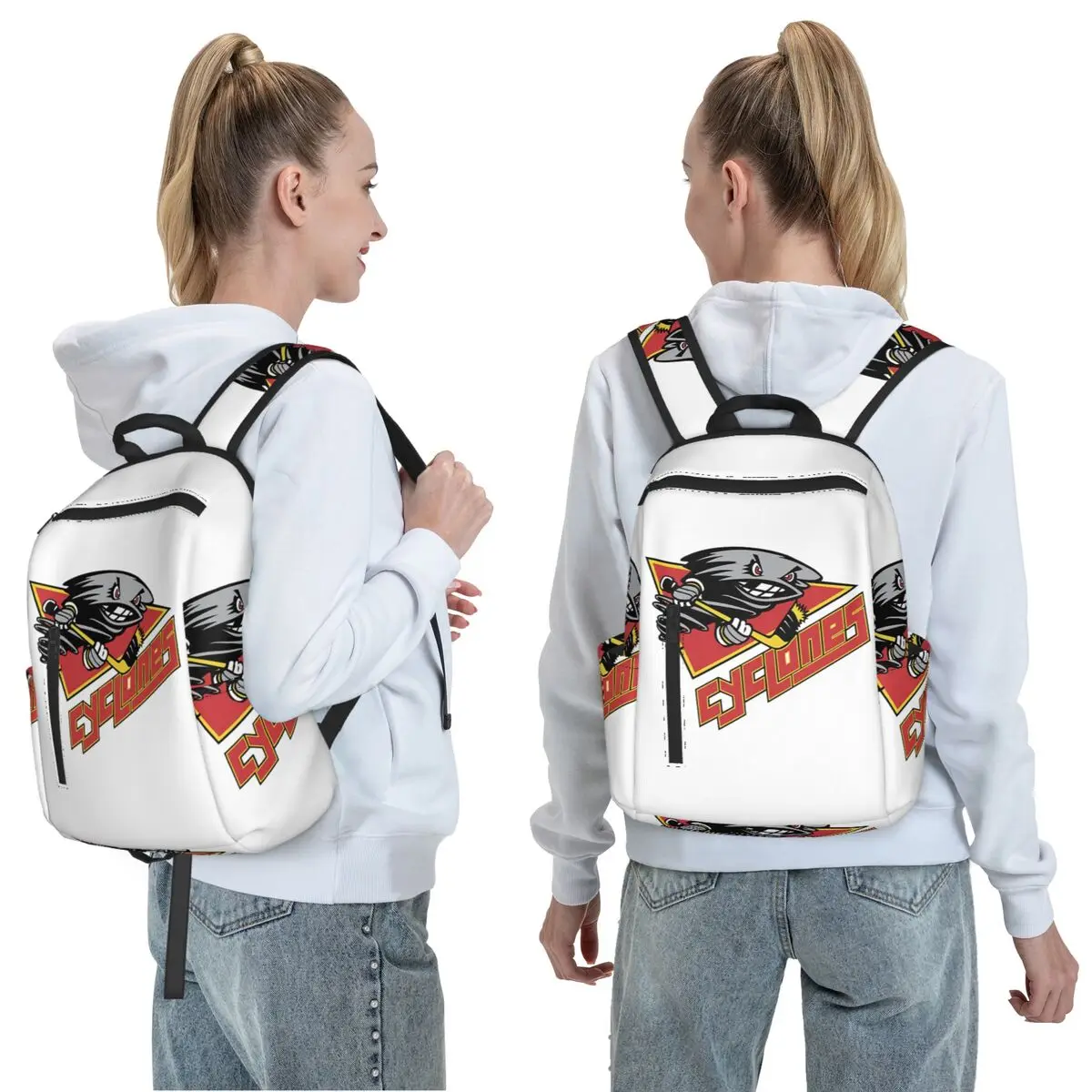 Defunct Hockey Team Cincinnati Cyclones Vintage Retro Backpack Daypack Boys Girls BookBag School Bag Shoulder Bags for Men Women