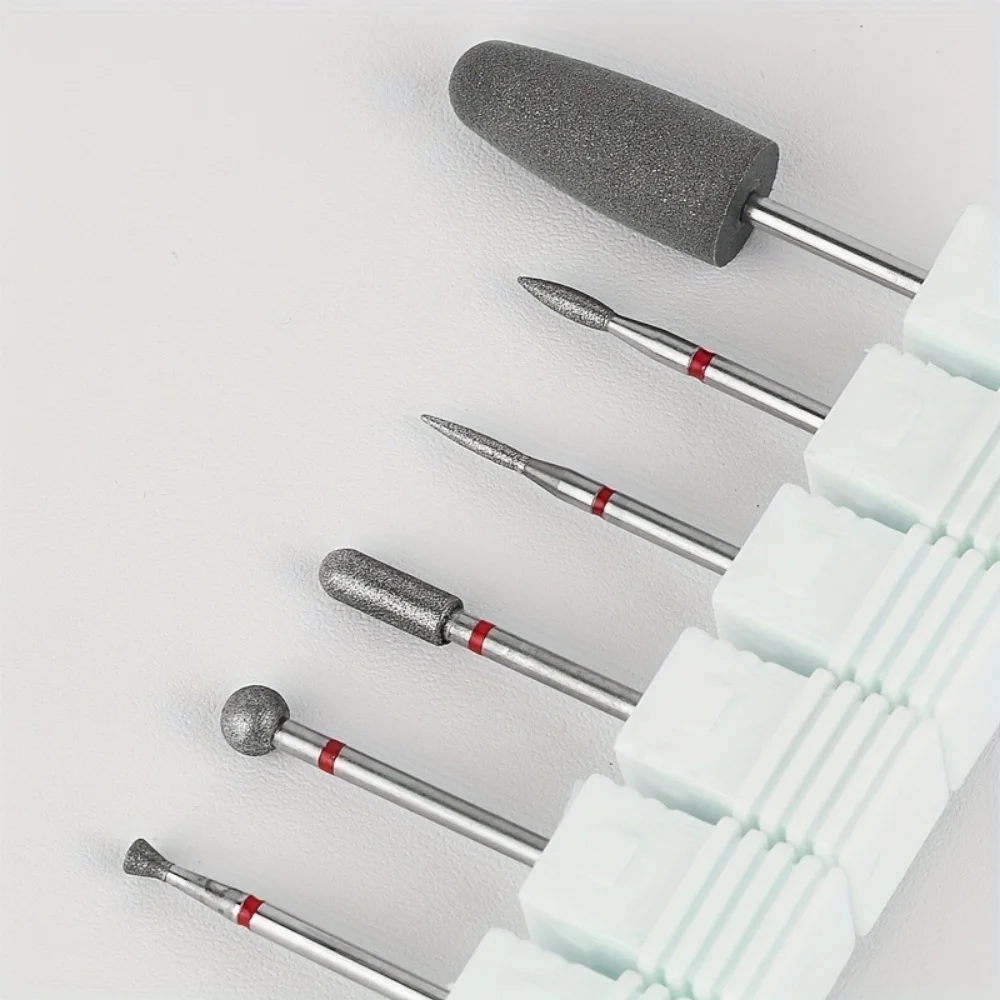 6 uds fresa para manicura diamante cerámica brocas para uñas fresas quitar juego de brocas para uñas Gel máquina herramientas eléctricas para manicura