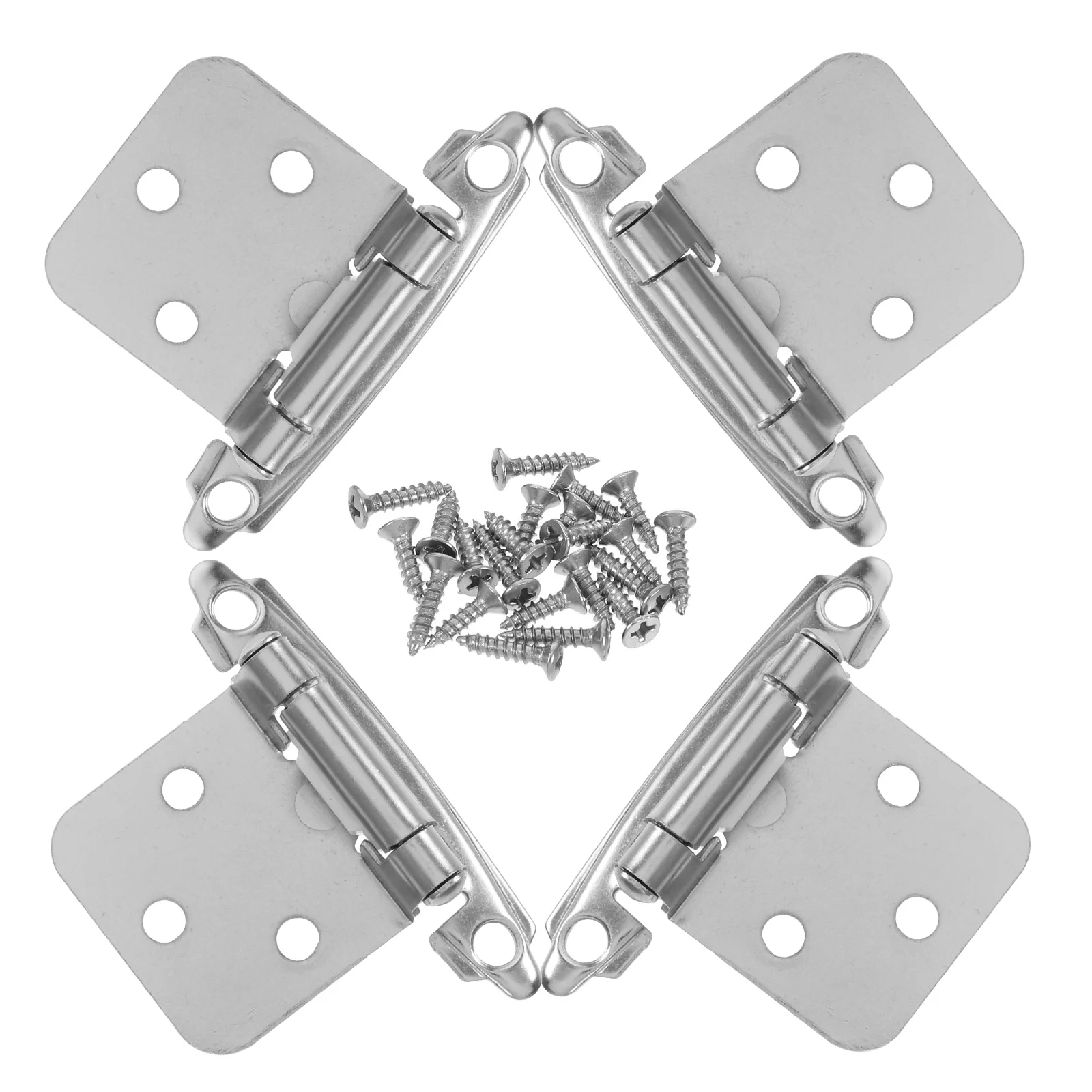 

4Pcs Spring Loaded Self Closing Hinges Sturdy Cabinet Hinges for Furniture Kitchen Cabinet Door Hardware