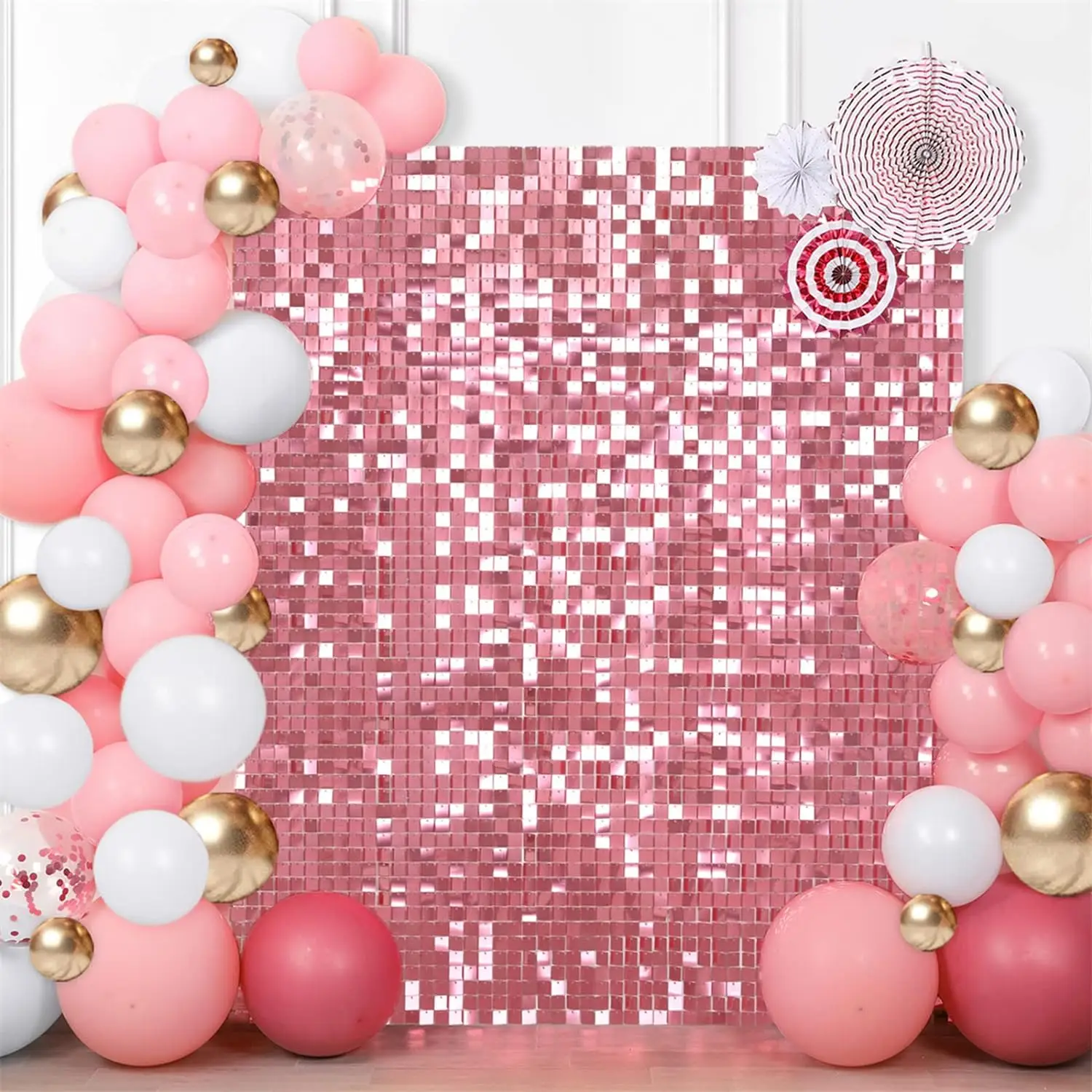 

Shimmer Wall Panel Sequin Backdrop 24 Panel Birthday Wedding Background Decoration Walls Anniversary Engagement Decorations