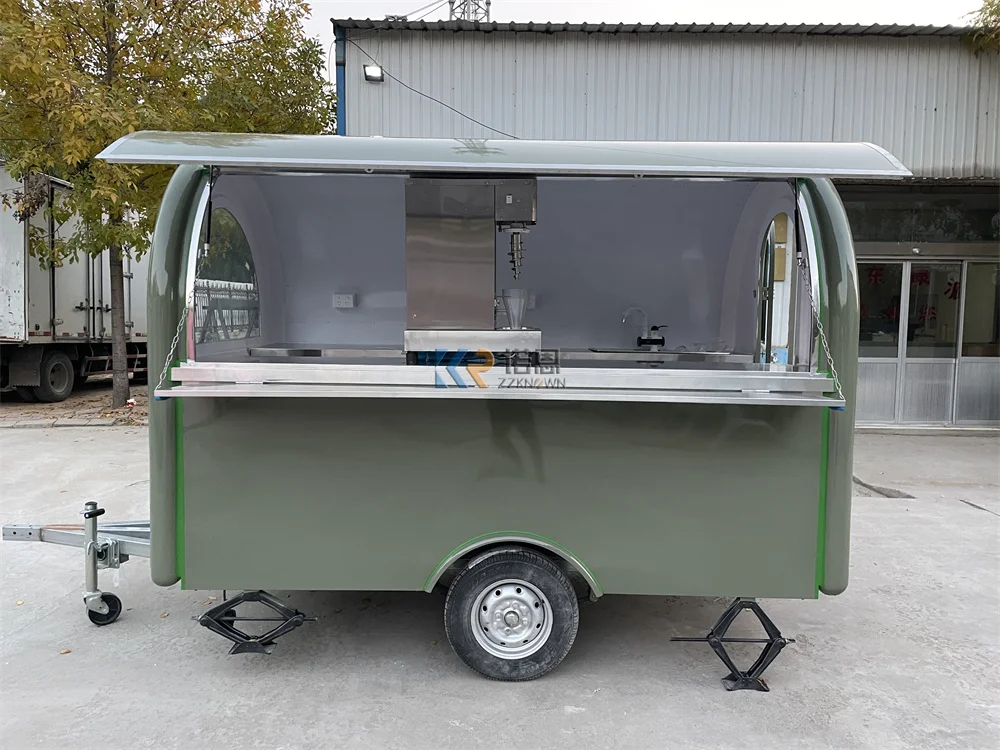 Custom Food Trailer Mobile Kitchen Fully Equipped Coffee Shop Ice Cream Hot Dog Cart Snack Humburger Kiosk Fast Food Truck