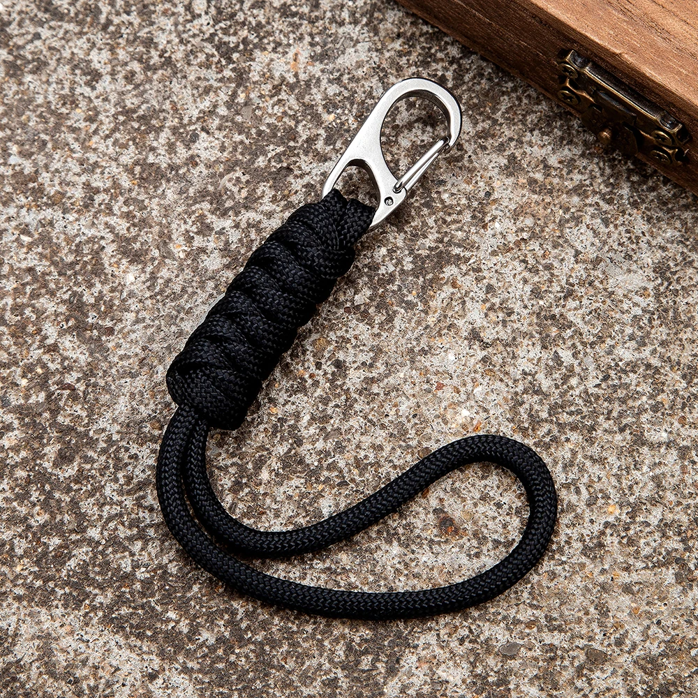 MKENDN Handmade Snake Knot Paracord Keychain Outdoor Rock Climbing Camping Rescue Emergency Survival Rope Metal Key Chains Gifts