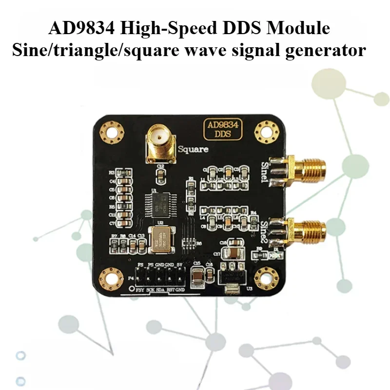 

AD9834 Signal Generator Module - DDS Sine/Triangle/Square Wave Sweep Source for Lab & DIY