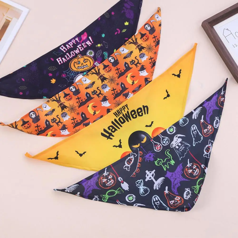 

Long Lasting Good Pumpkin Ghost Dog Bib Bat Puppy Bandana Attractive Pet Bib Fade-Resistant Pet Supplies