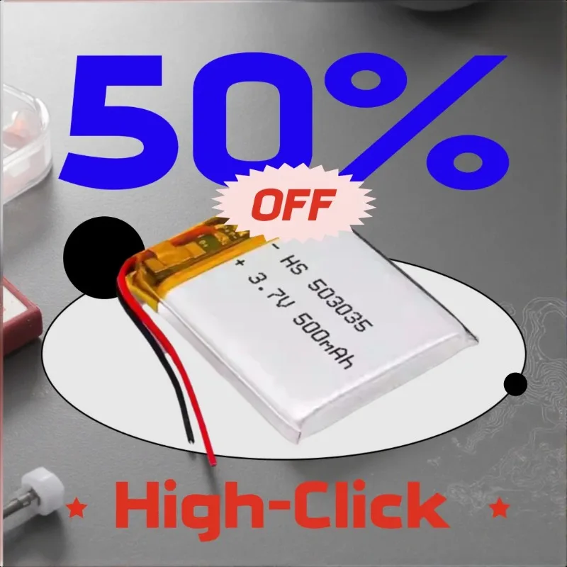 

New 503035 Rechargeable Li-Po Battery 3.7V 500mAh for DVD Navigation Systems Diy Tool Equipment GPS Device Power Bank Batteries
