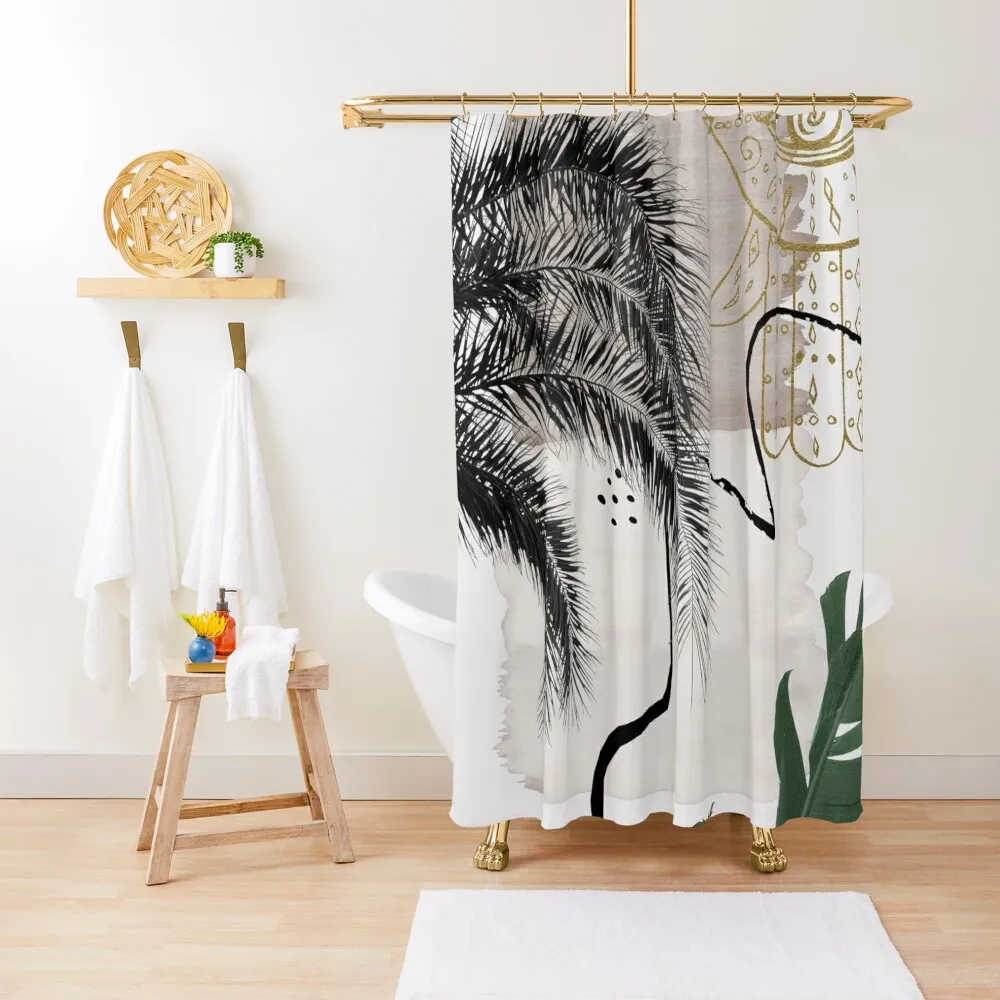 

Banana Palms Hamsa Hand Abstract - Naturelle #1 #minimal #wall #decor #art Shower Curtain Funny Shower Curtain