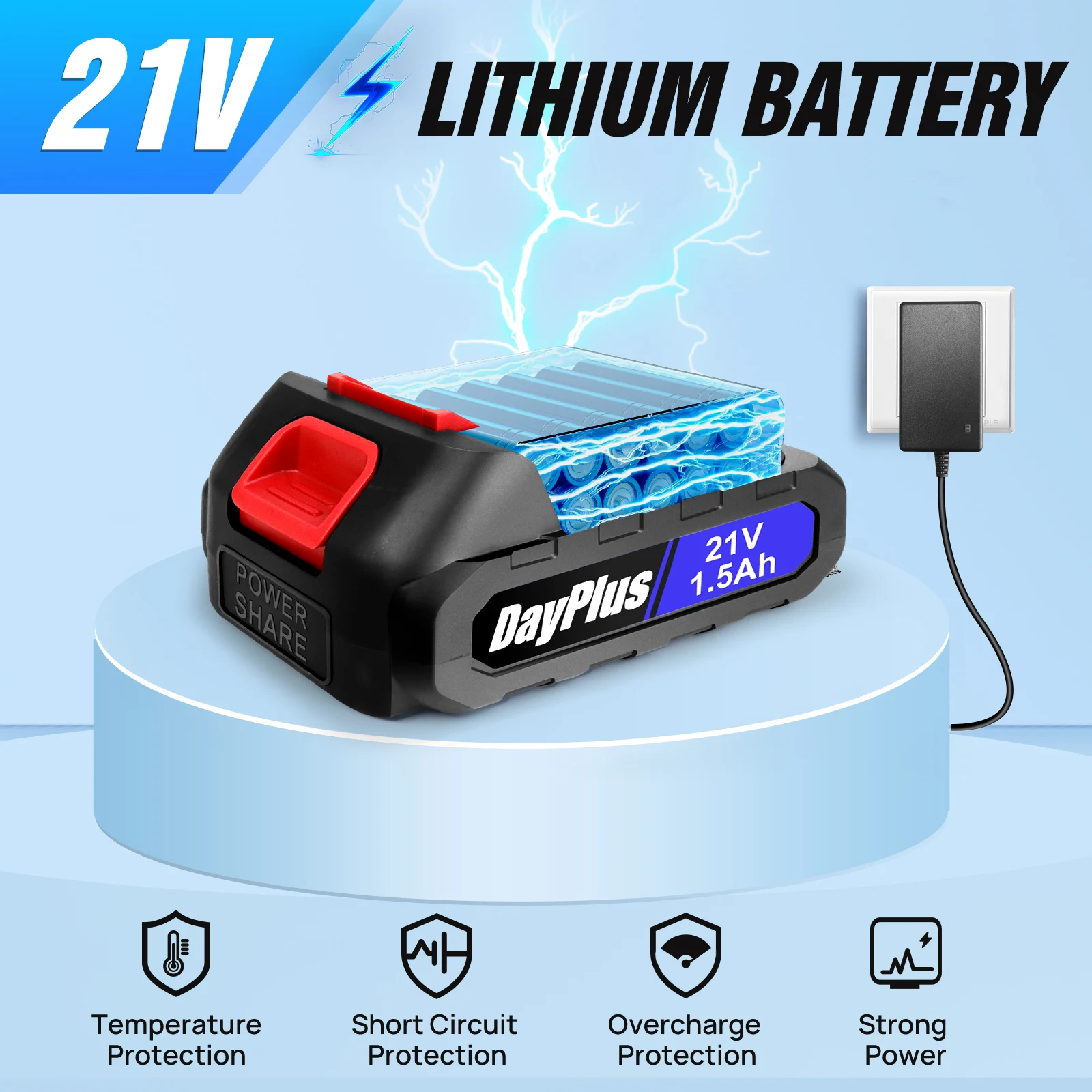 Cordless Pressure Washer with 2x3000mah Rechargeable Battery, Charger and Accessories,Portable Car Washer for Cleaning,3 Speed