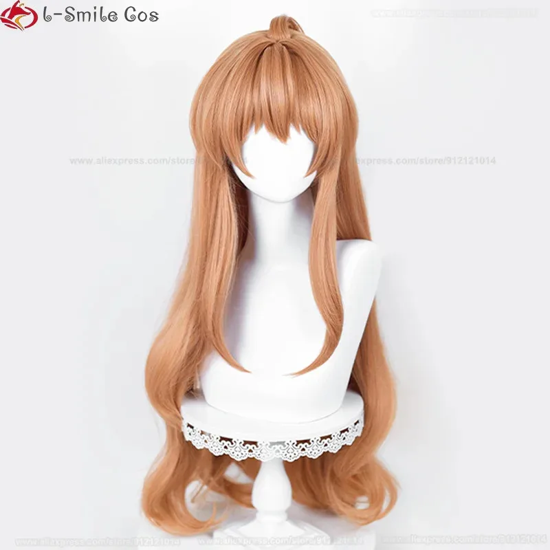 2025 أنيمي × أيساكا تايغا كوسبلاي 85 سم برتقالي تايجر دراجون تورادورا! باروكة صناعية مقاومة للحرارة للحفلات + واي فاي