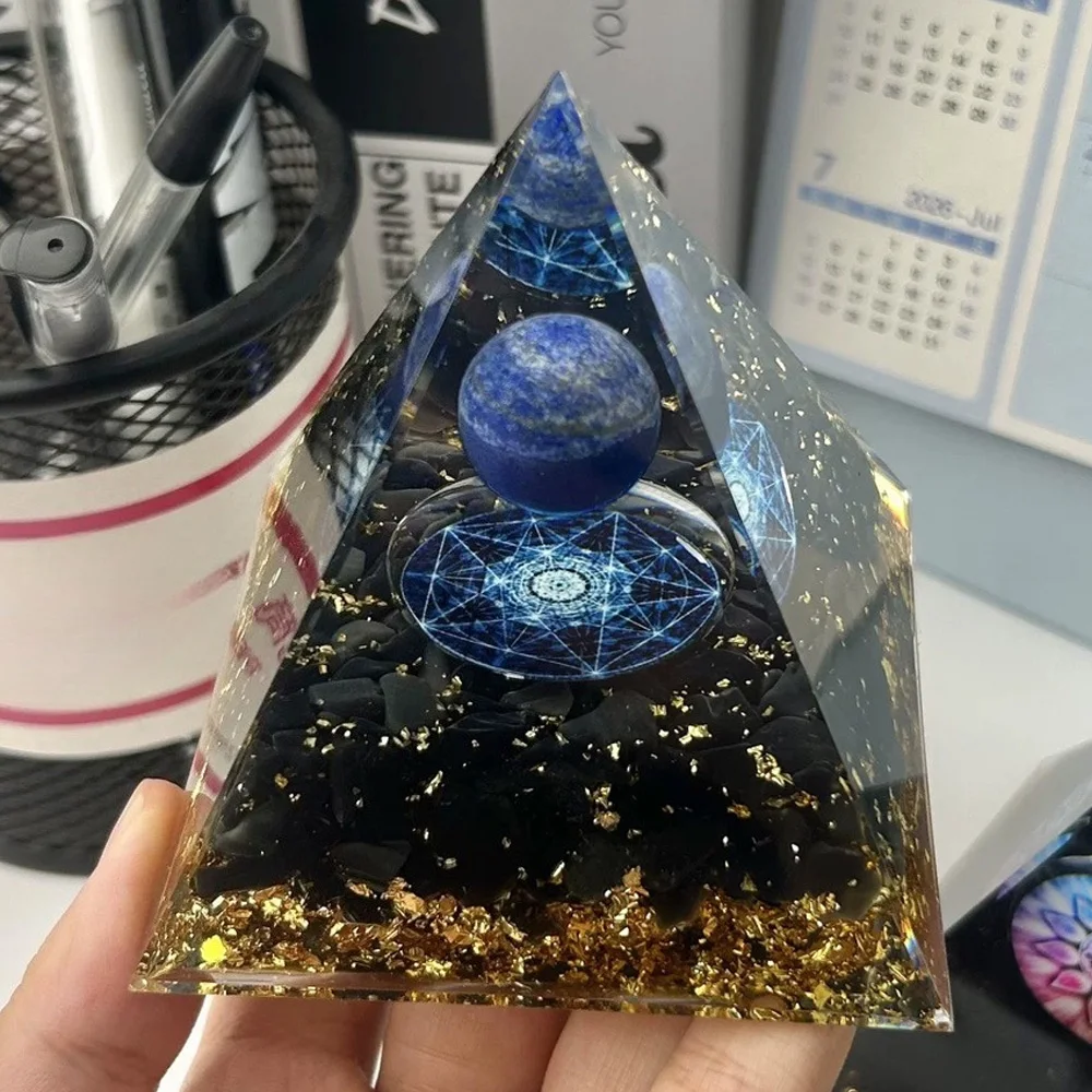 

8cm Natural Crystal Big Pyramid Orgone Chakra Healing Yoga Meditation Tool Prosperity Attracts Success Fengshui Home Decoration