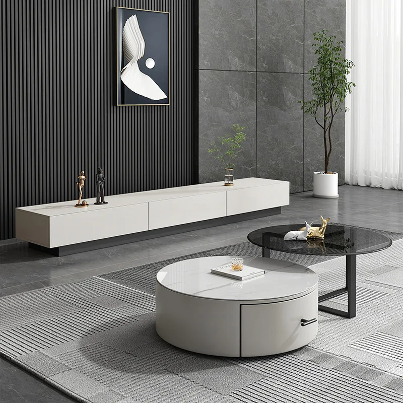 الشمال الإبداعية لوحة الصخور المستديرة طاولات القهوة غرفة المعيشة الحديثة الحد الأدنى الفاخرة INS - نمط طاولة القهوة أثاث المنزل FYCT #2