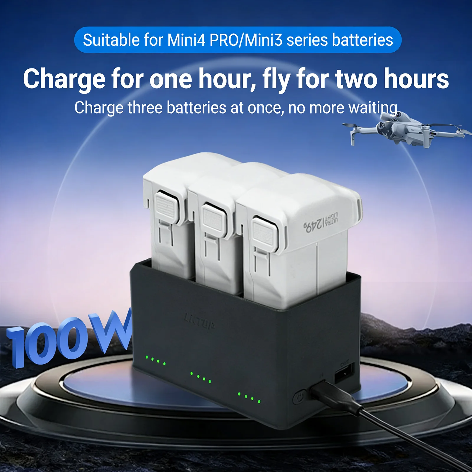 Battery Charger Manager For Mini 3/3 Pro/Mini 4 Pro Charging Hub Battery Charging Butler For DJI Mini 5 Pro Drone Accessories