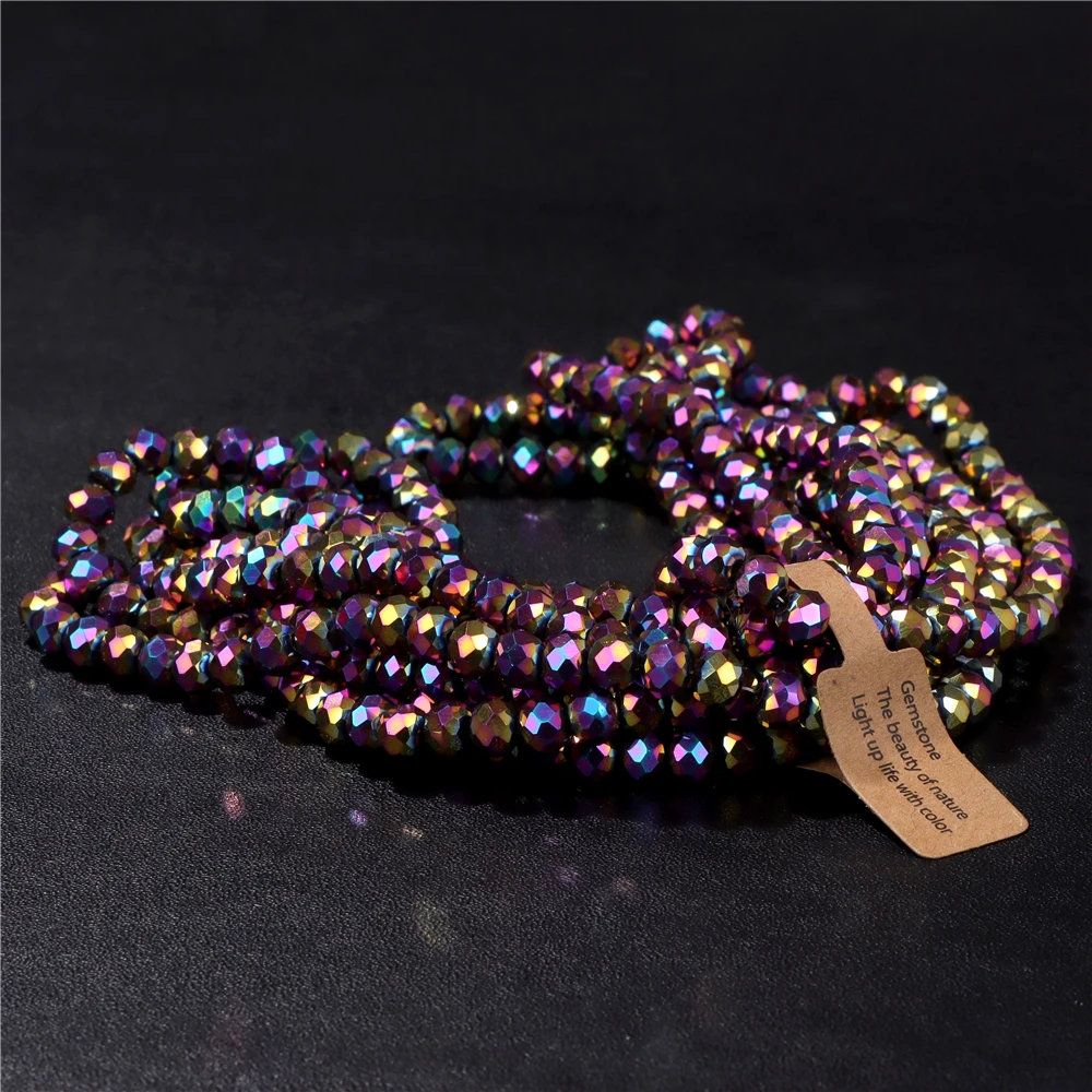 Großhandel 5 Strang/Los facettierte österreich ische Kristall perle Rondelle lose Abstand halter ab Farbe Glasperlen für Schmuck herstellung Zubehör – Detail 21
