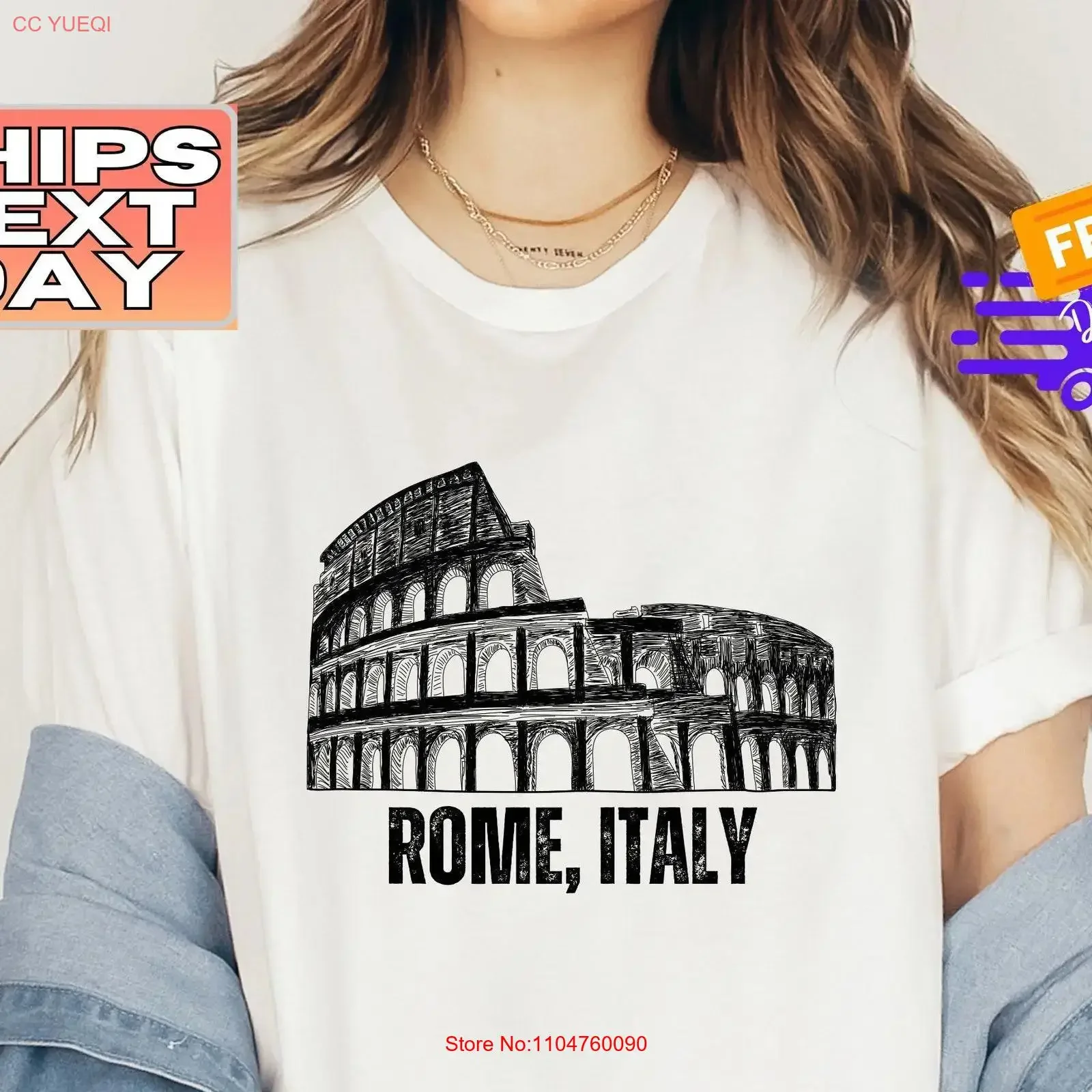 Rome Italy T Shirt The Colosseum Santa Monica Trip Travel Lover Europe Traveler vintage Washed streetwear Unisex homme Slightly