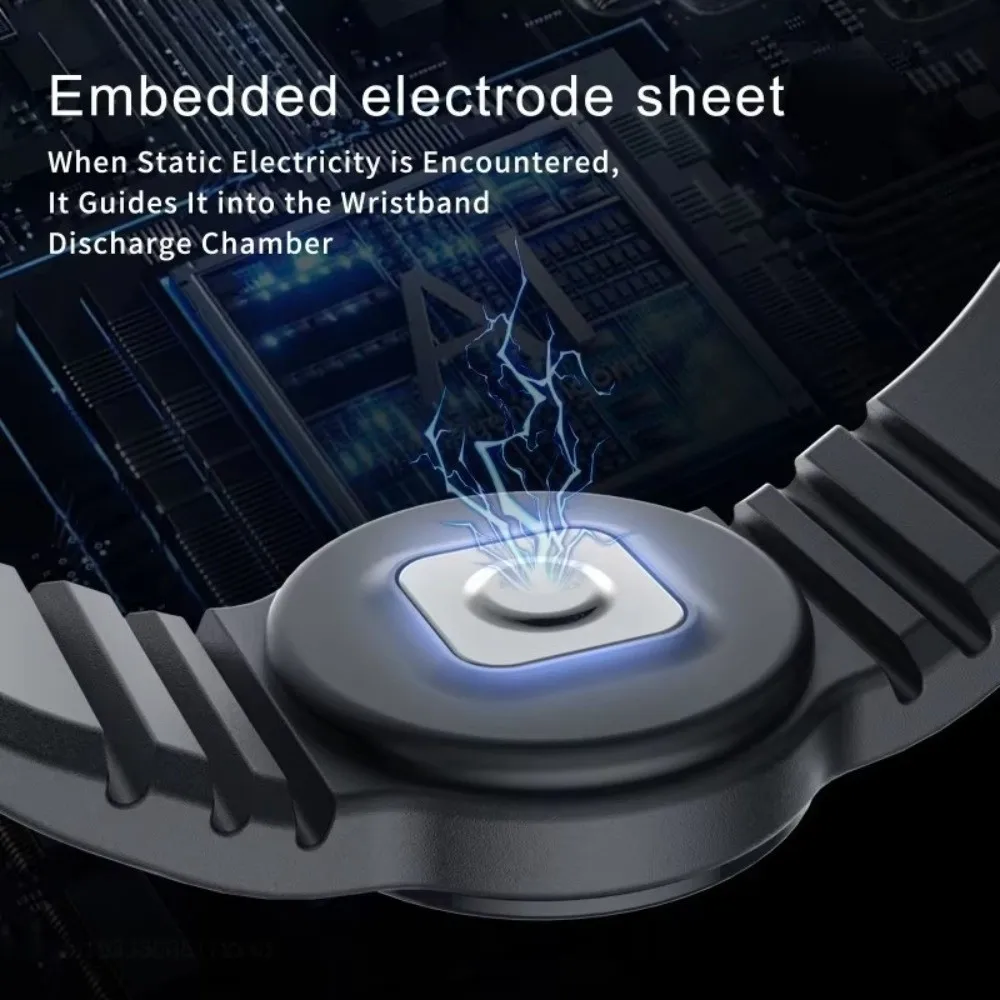 Wireless Anti-static Bracelets Portable Safe Electrostatic Release Static Eliminator Bracelet Adjustable Silicone