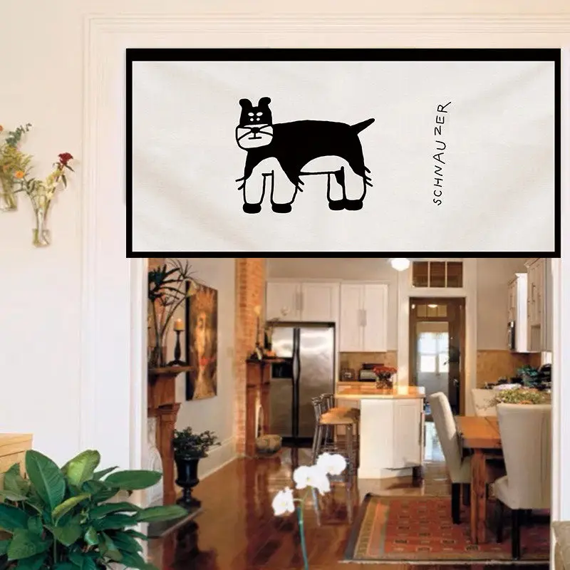 VIKAMA Dalmatian Dog Short Curtain Cafe Curtain Kitchen Window Valance Spotted Puppy Print for Kids Bedroom Home Decor