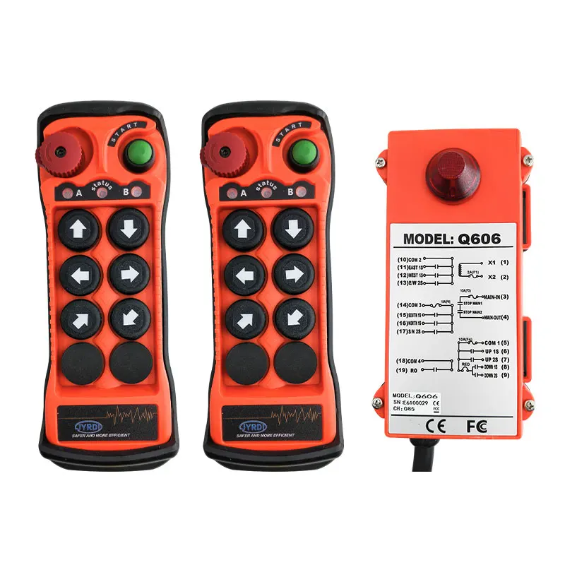 New Q606 Double speed 6 buttons Industrial Wireless Radio Crane Remote Control switches Hoist overhead bridge Crane Lift Control