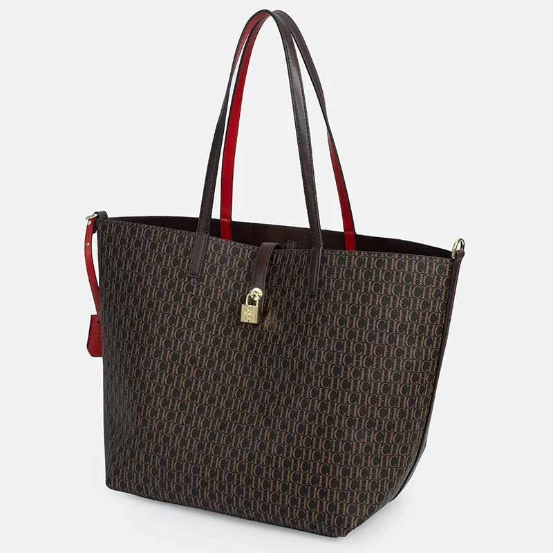 

CH женская сумка через плечо, простая большая вместительная брендовая сумка с буквенным принтом, элегантная, легкая, роскошная, практичная, с сумками, чистый цвет