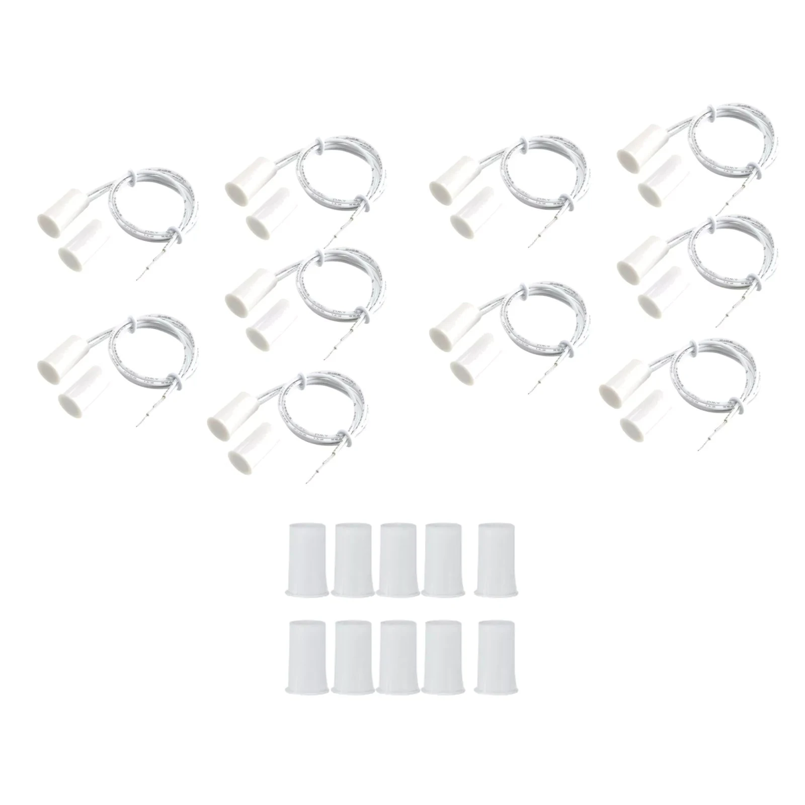 10Pcs/Set Magnetic Reed Switch RC-33 NC Recessed Wired Window Door Contact Sensor For Home Security And Burglar Alarm Systems