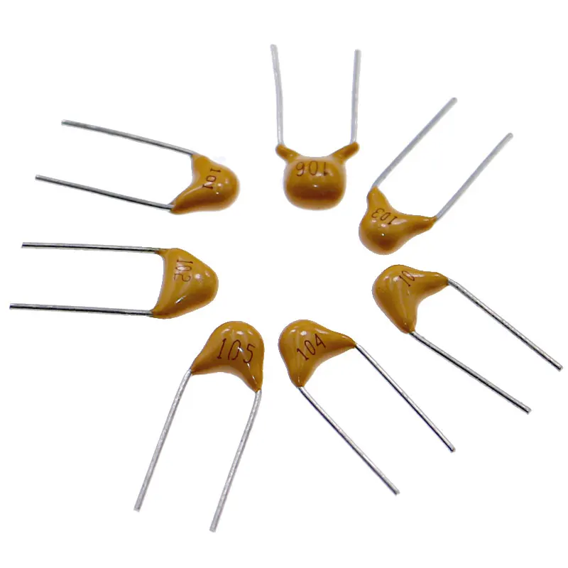 100pcs Multilayer ceramic capacitor 50V (100~106) 10pF~10uF 103 104 105 106 22pF 33p 47pF 68pF 1nF 10nF 100nF 0.1uF 1uF P=5.08mm