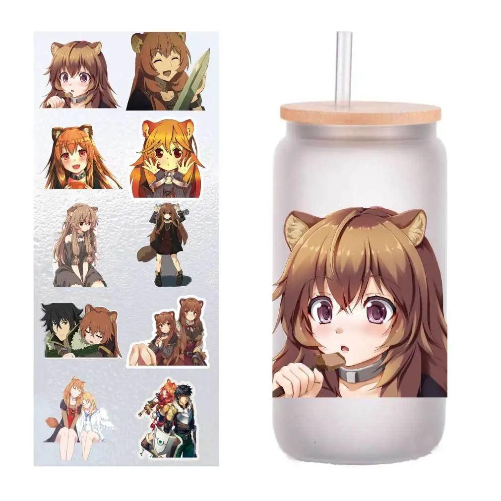 10 sheets/Pack Shield Brave Fame Record UV Transfer Sticker Crystal Label DIY Cup Sticker Custom Four-inch