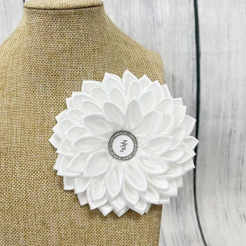 Multi-layered White Ribbon Corsage Jack And Jill Association Greek JJ Member Exquisite Women's Jewelry