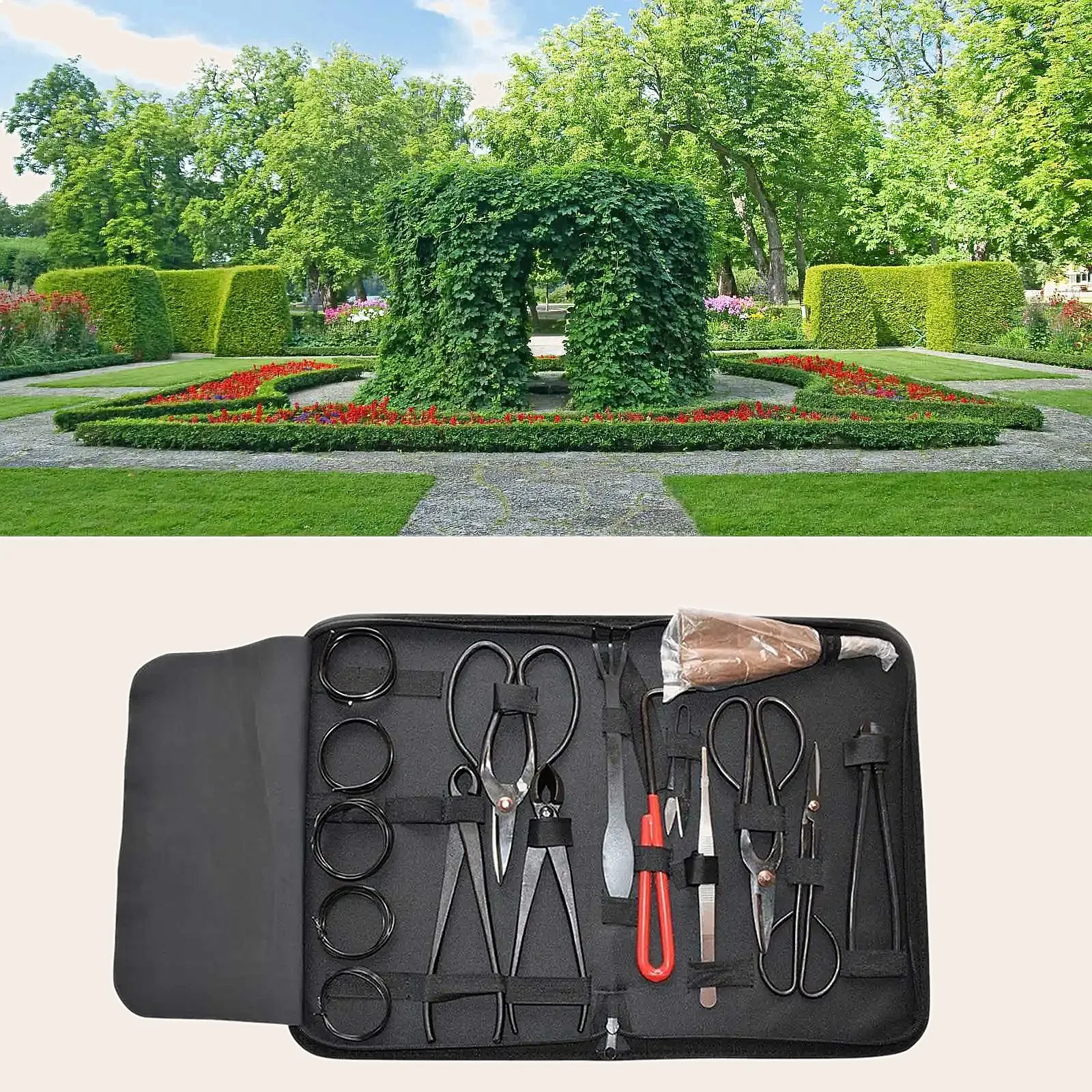 16Pcs Bonsai Pruning Shears Set, Stainless Steel Garden Scissors & Cutter for Potted Plant Trimming