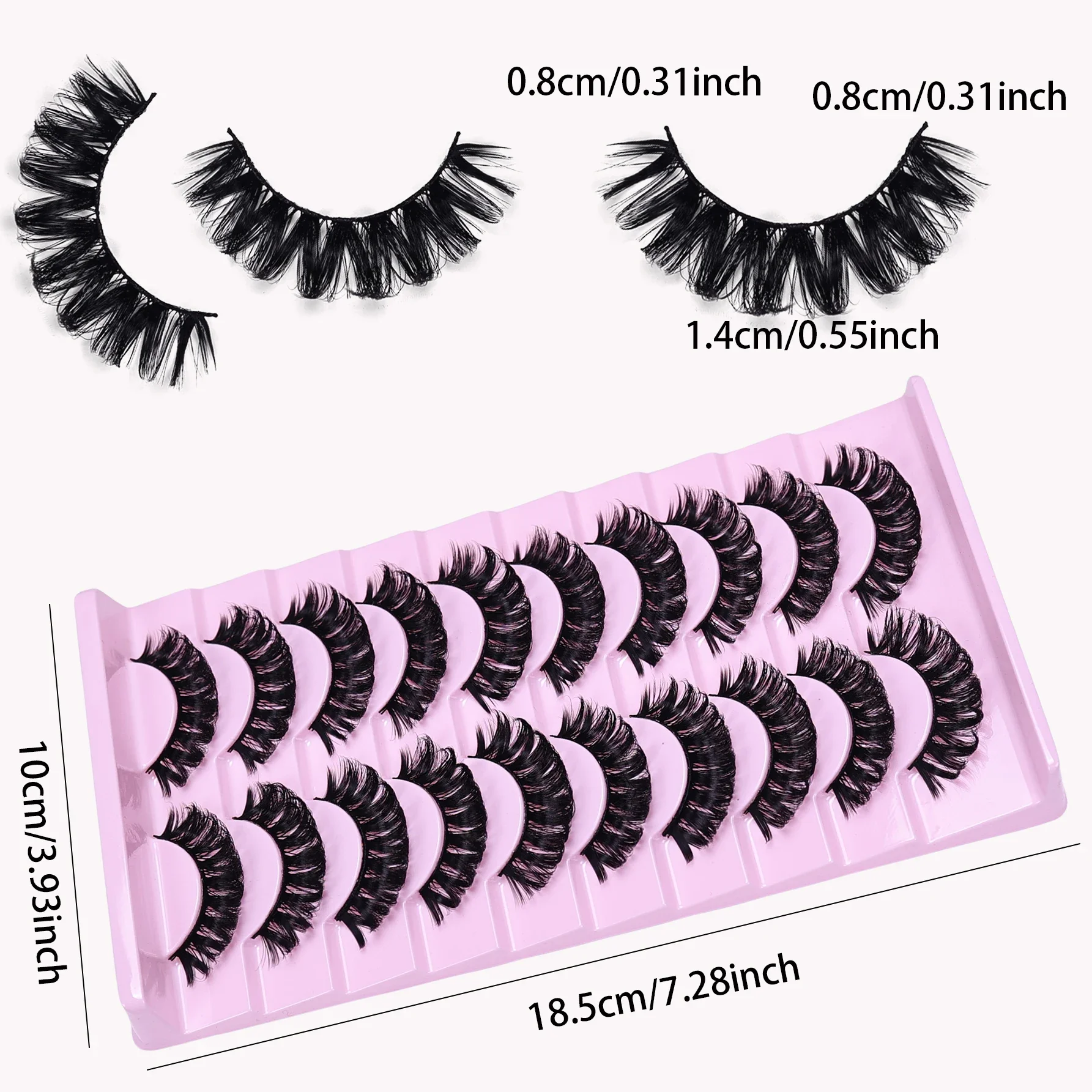 10 Pairs 3D fluffy false eyelashes for dramatic fake eyelashes Messy False Eyelashes Fluffy Thick Lashes