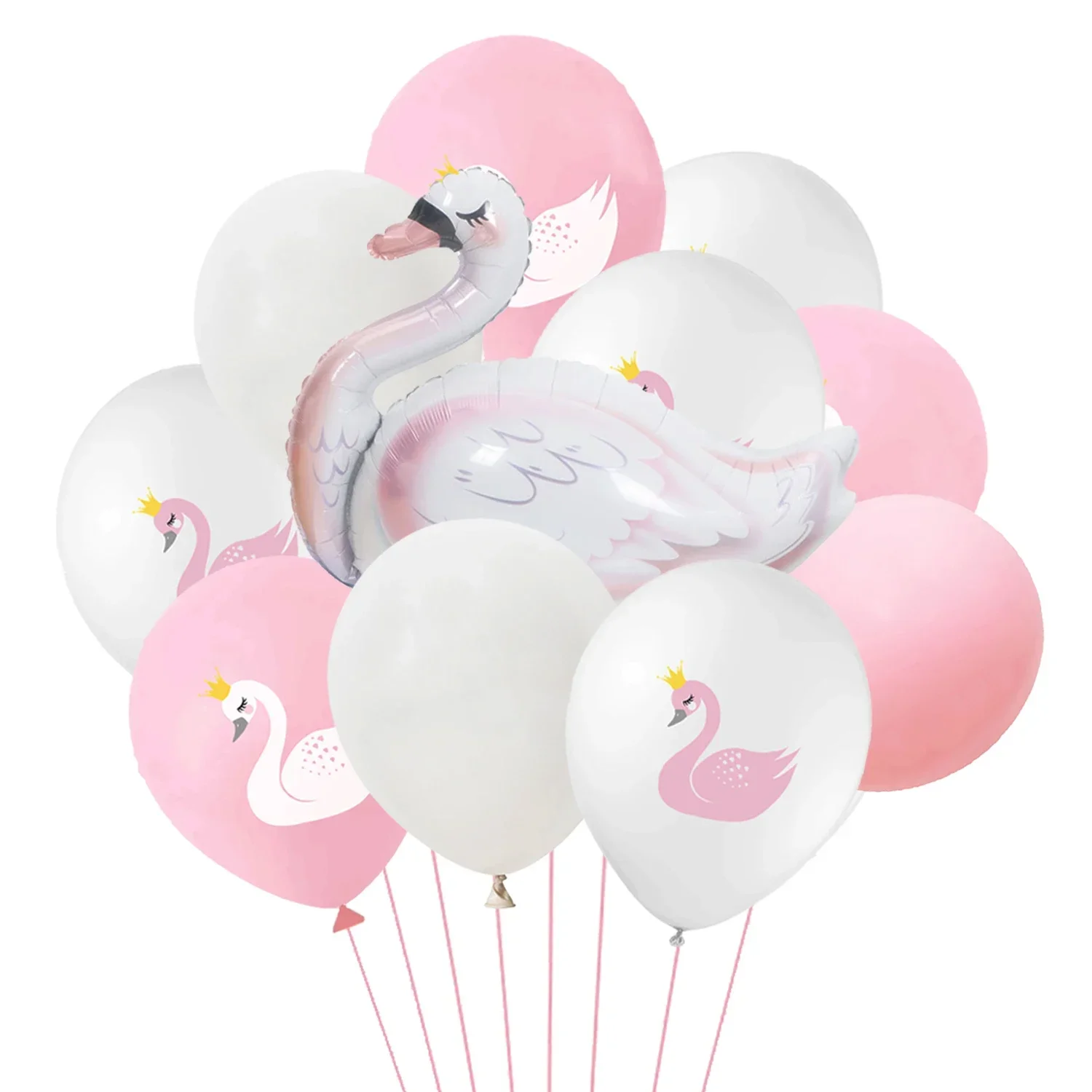 

Swan Princess Balloon, Pink and White Latex Balloons, Wedding and Birthday Party Decoration, Baby Shower, 21