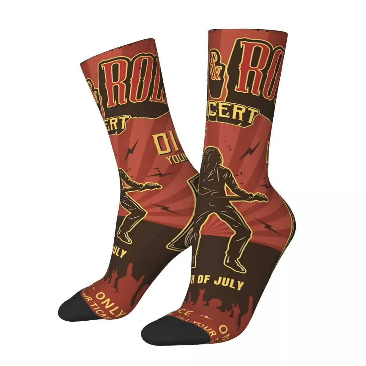

Hip Hop Retro Skull Rock And Roll Men's Socks Unisex Music Art Harajuku Pattern Printed Crew Sock Boys