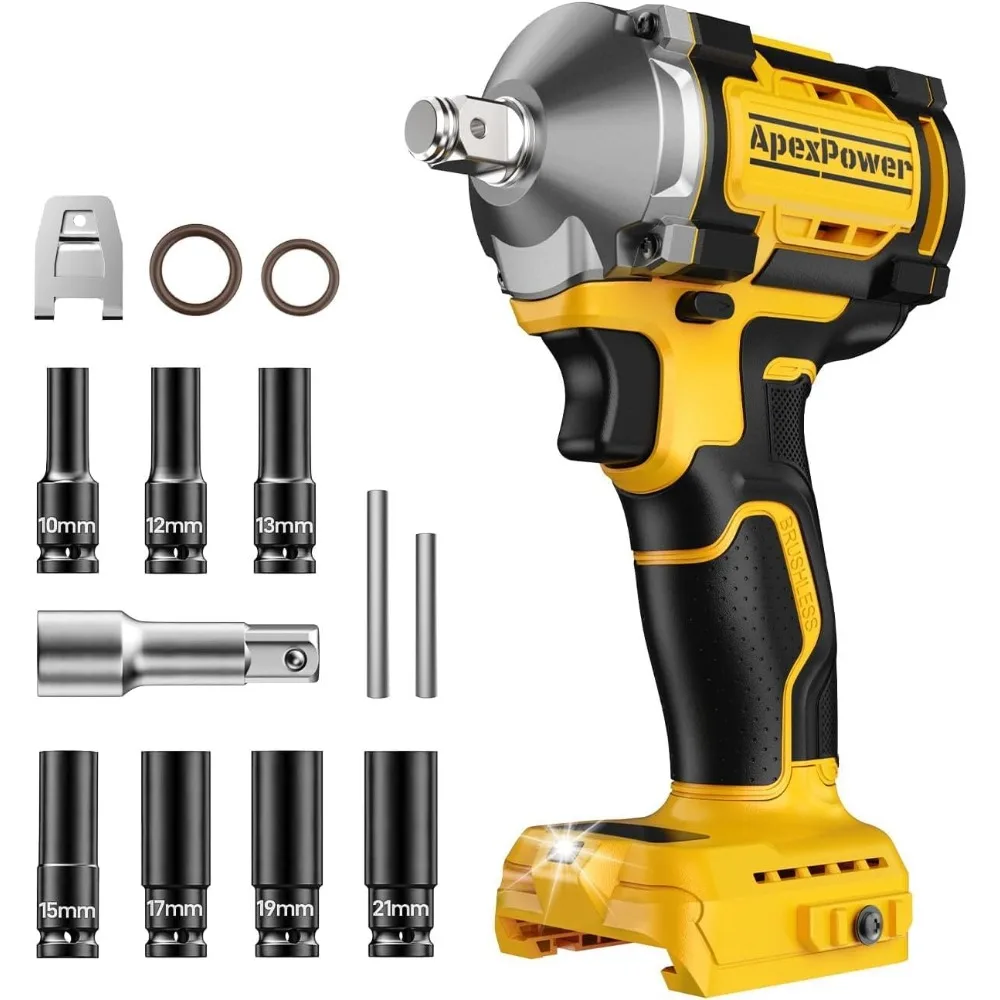 Avvitatore dinamometrico a batteria da 20 V da 600 piedi libbre con motore brushless da 1/2 pollice e 6 impostazioni di velocità