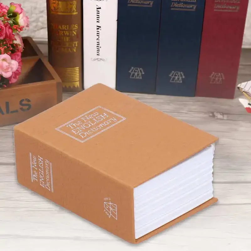 Mini Safe Box Simulation Book Security Money Jewelry Box with Lock Keys for Home Office storing money, , jewelry Mirrior Miror