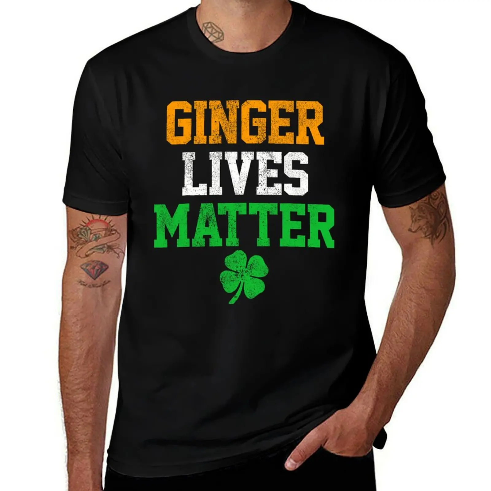 

Ginger Lives Matter St Patricks Day Irish Flag Funny T-Shirt man t shirt aesthetic clothes men workout shirt