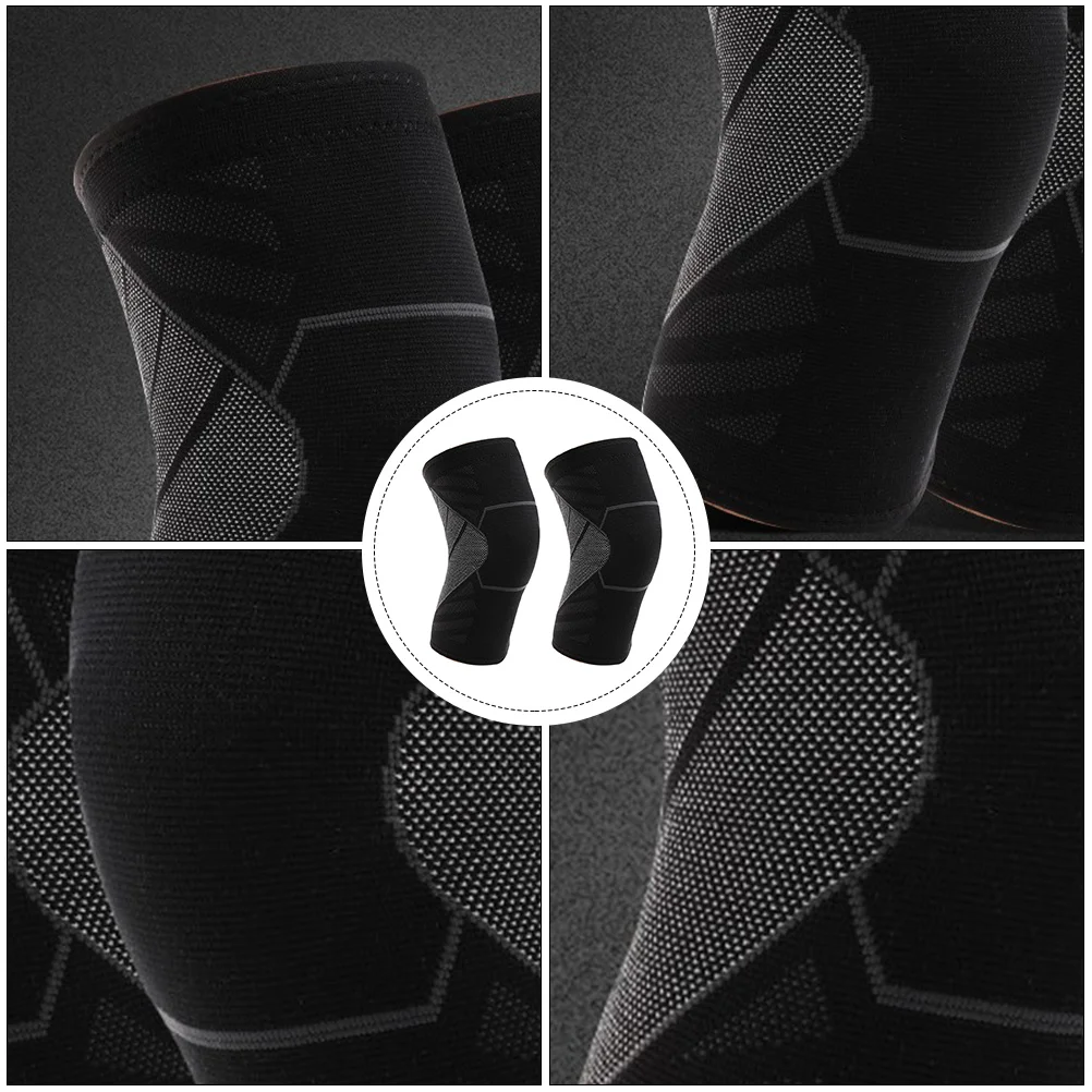 

2Pcs Knee Sleeve Support Brace Elastic Breathable Lightweight Protective Cover Sports Support Cushion for Running