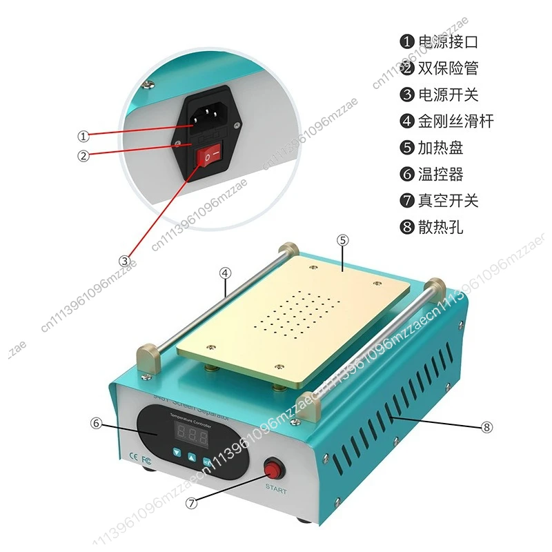 948T Screen Separator, Heating Table, Mobile Phone Repair Tool, Screen Removal Equipment, Built-in Pump with Suction