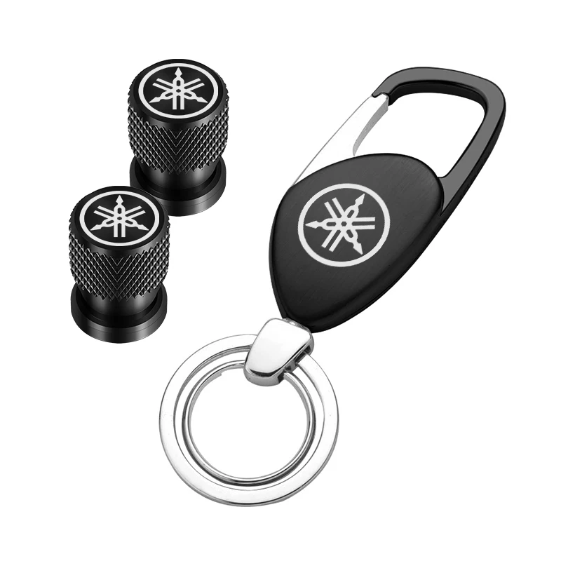 Metal Car Key Chain motorcycle Key Ring with tire valve cap For Yamaha MT09 MT10 YZF R1 R3 R6 FZ1 FZ8 Motorcycle Accessories