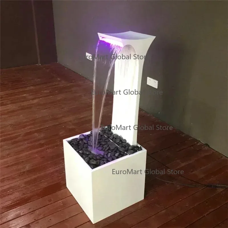 

Hot sales and popular Floor standing powder coated waterfall fountain for outdoor and indoor decoration