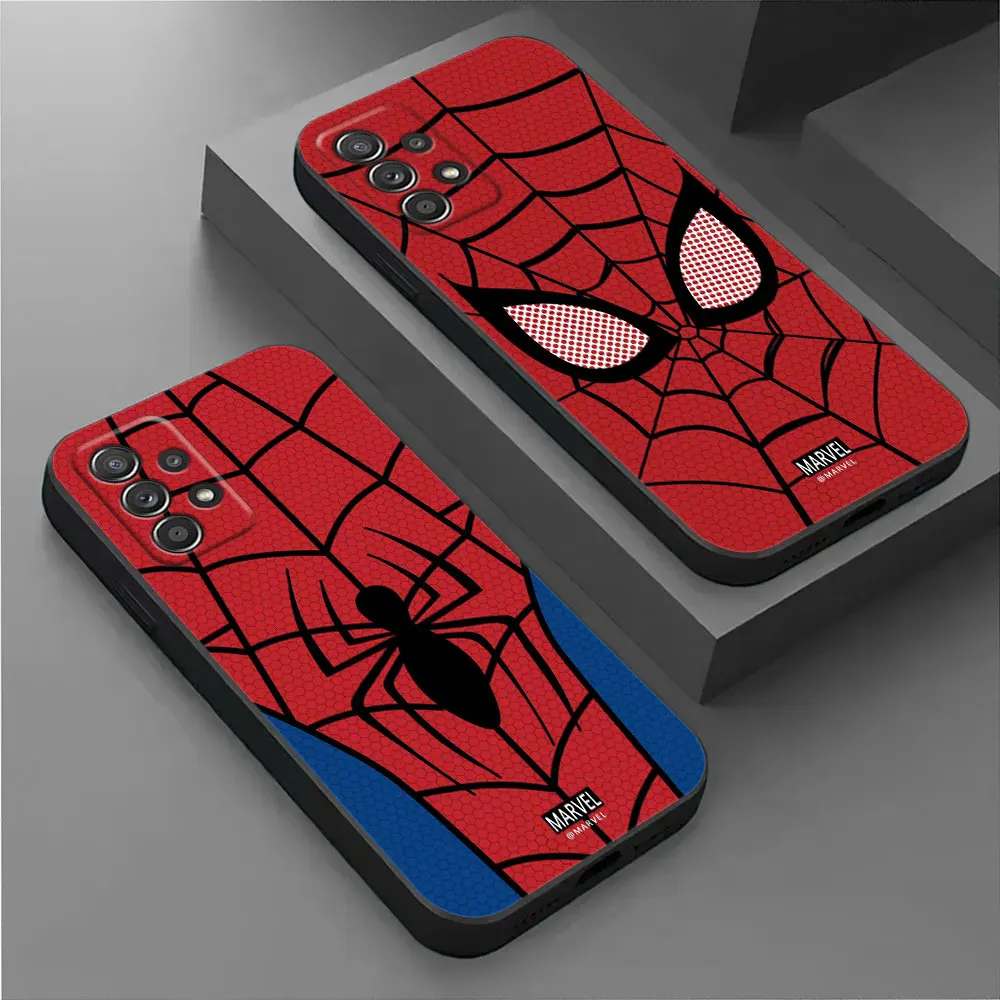 Spiderman Spider Eyes For Samsung Galaxy A55 Case A54 A52S A53 A51 A34 A35 A33 A32 A50 A72 A71 A30 A7 A9 Marvel Cases Soft Cover