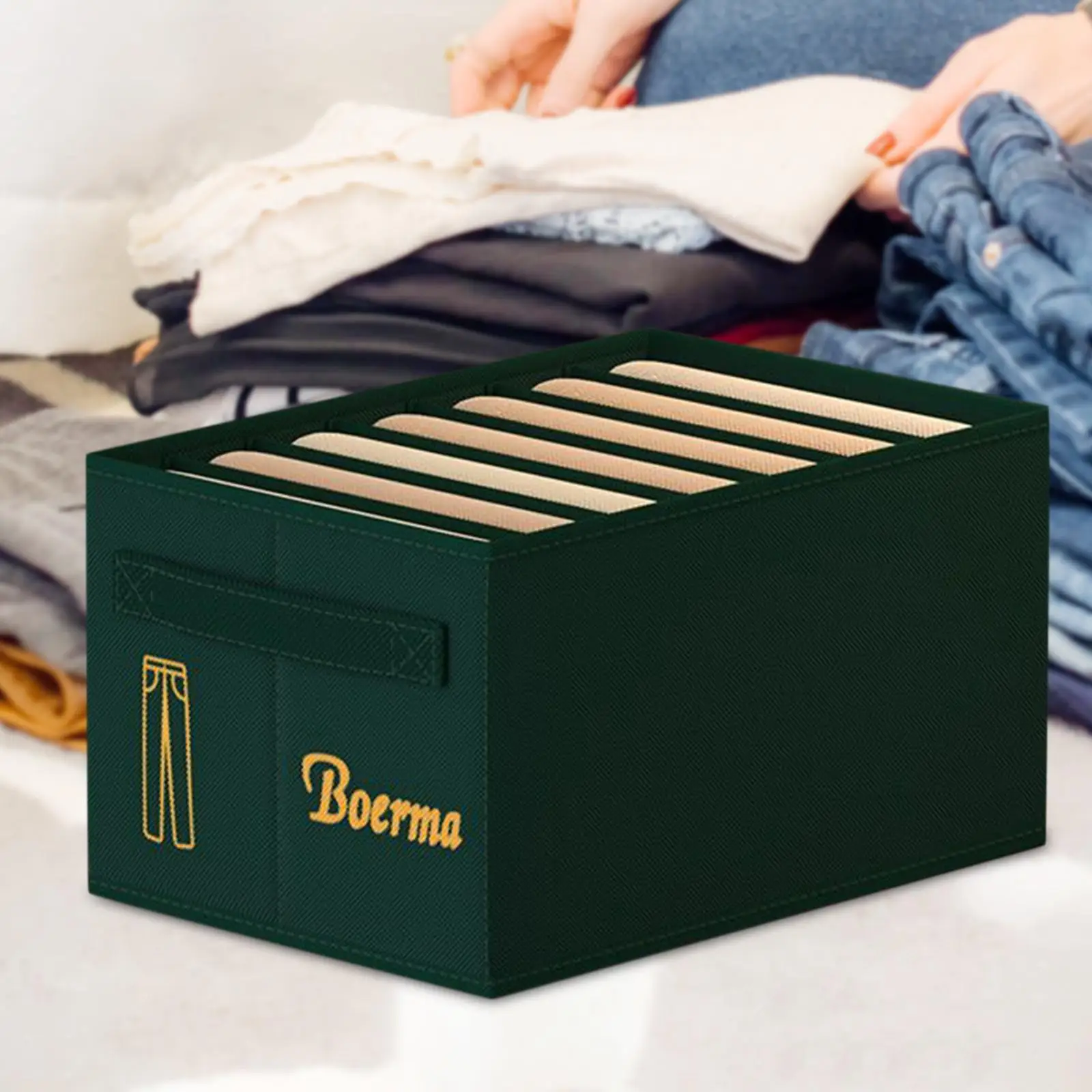Portable Clothes Storage Box Bucket Organizer Organization Storage Bags Compartments Laundry Basket for Clothes Quilt Clothing