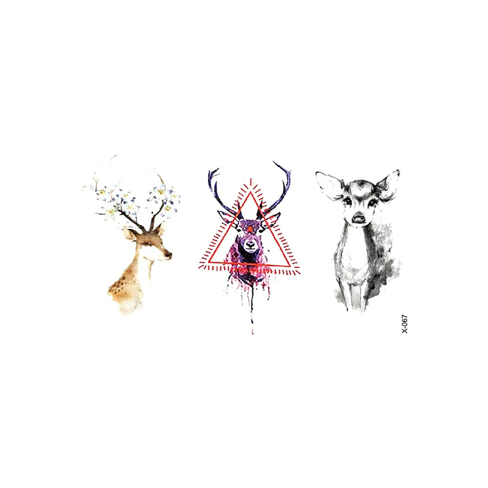 

Wholesale 100 Pcs Temporary Fake Tattoo Water Transfer Stickers Body Art Feather Cat Deer Beauty Makeup for Men Women 105X60mm