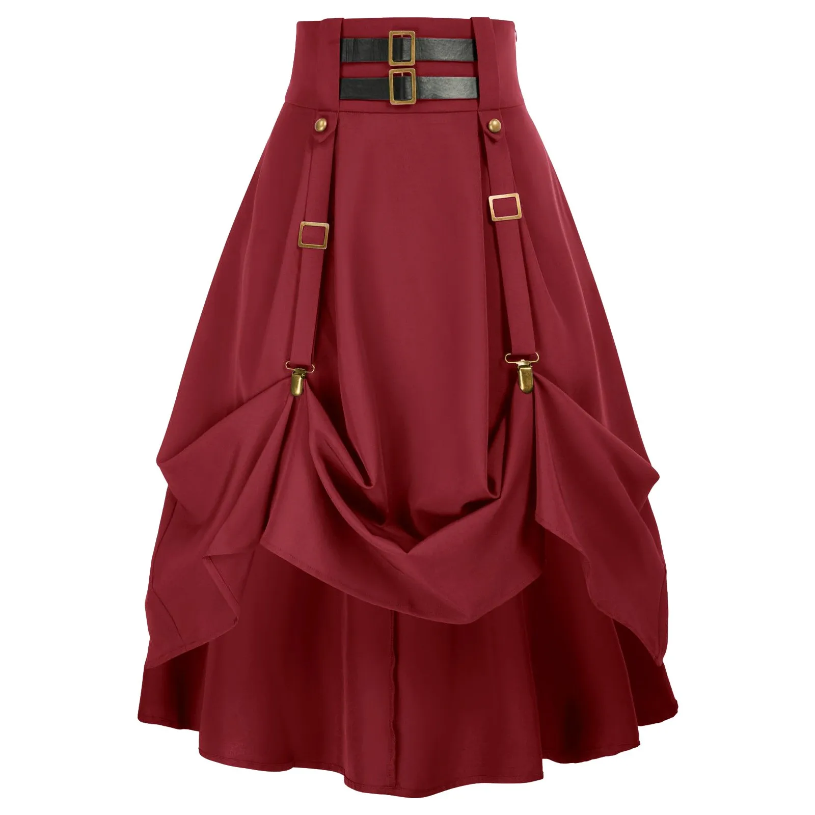 Women Skirts Steampunk Lolita Victorian Renaissance Retro Mid Length A-line Gothic Style Midi Skirt Halloween Gift Skirts