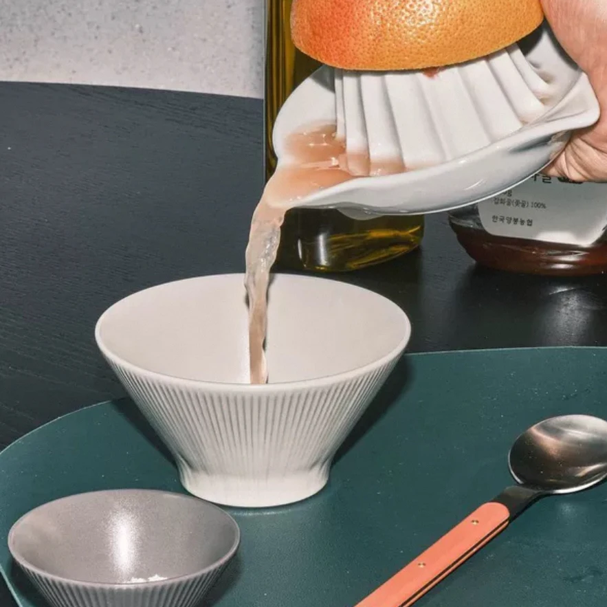 Handmade Cerc Diningware Odense Aesthetic Goods round ape Geometric Pattern Rice Bowl Soup Bowl Daily Use Korean Made