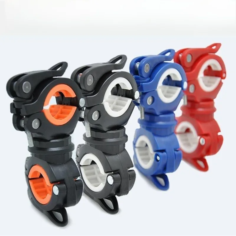 360° Adjustable Bicycle Flashlight Mount Holder Color Bike Light Clamp Bracket Mountain Bike Front Light Fixing Accessories 1PC